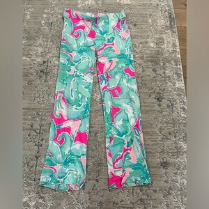 Lilly Pulitzer pink, Teal & white Palazzo pants, size Large